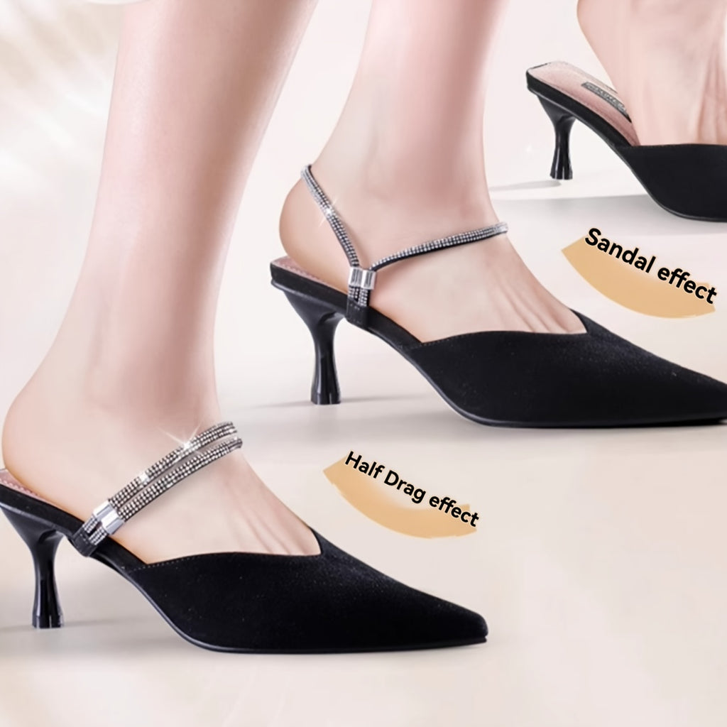 2pcs of Sparkly High Heel Shoe Laces to Prevent Heels from Falling Off, Shoe Laces for Installation, Women'S Single Shoes And Sandals Without Tying Fixed Straps, Anti-Slip Heel Clips, Adjustable Non-Slip Heel Clips\u002FShoe Accessories, Without Battery