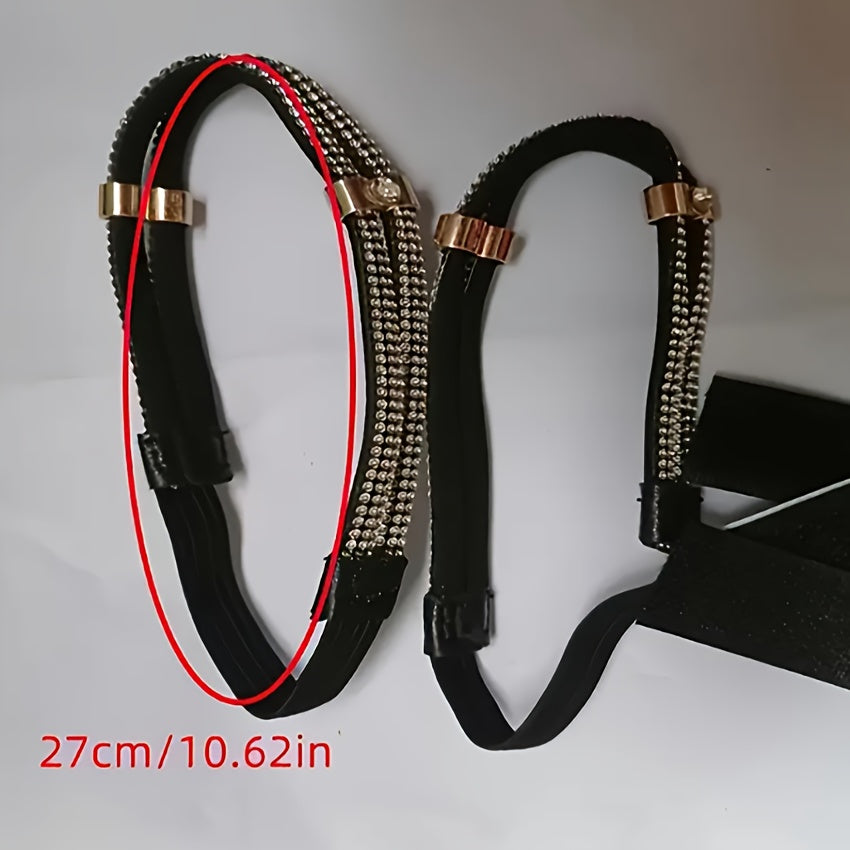 2pcs of Sparkly High Heel Shoe Laces to Prevent Heels from Falling Off, Shoe Laces for Installation, Women'S Single Shoes And Sandals Without Tying Fixed Straps, Anti-Slip Heel Clips, Adjustable Non-Slip Heel Clips\u002FShoe Accessories, Without Battery