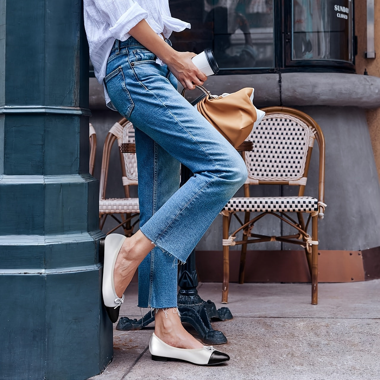 Womens Fashion Cap Toe Ballet Flats Bow Pointed Toe Slip On Office Work Comfort Dress Party Flat Shoes