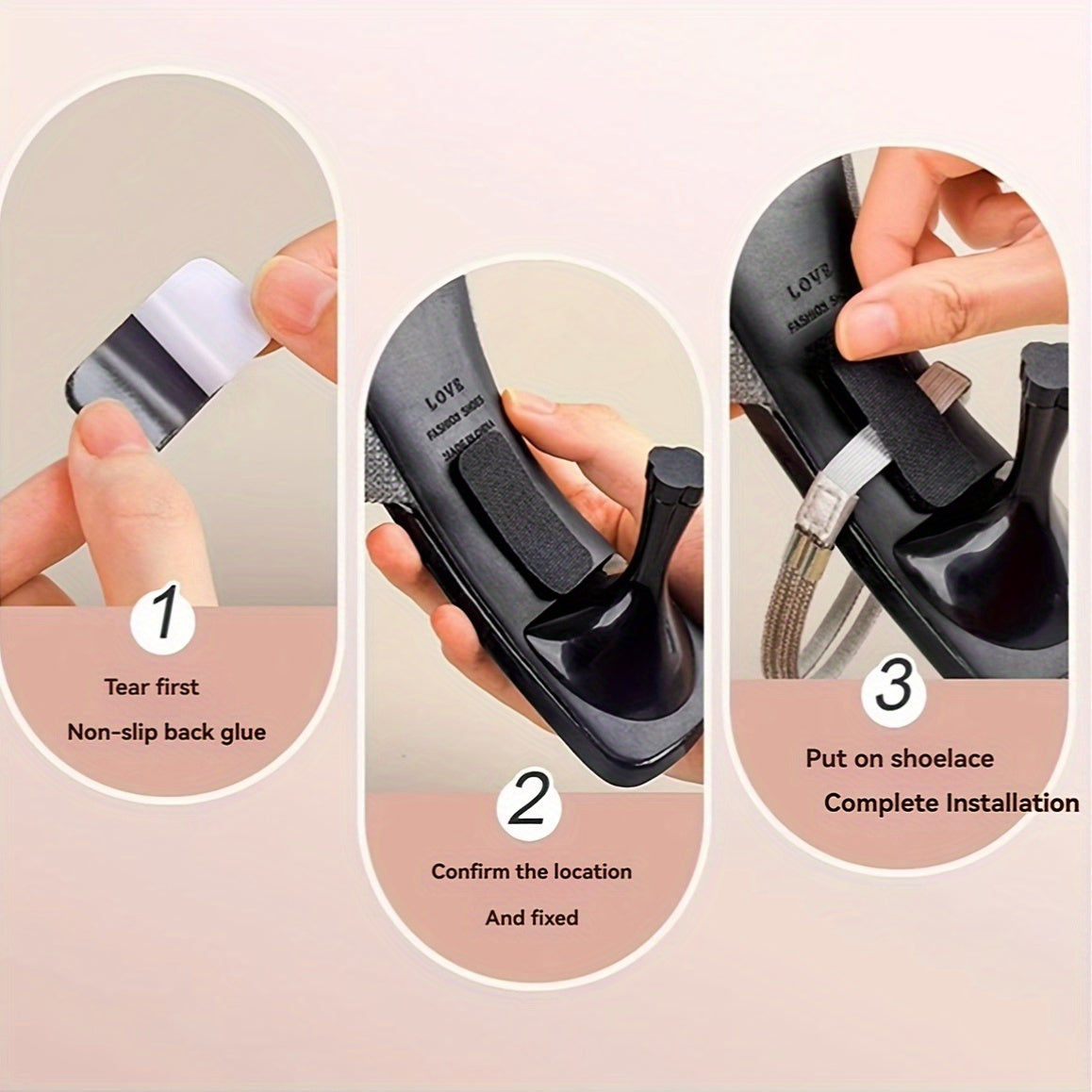 2pcs of Sparkly High Heel Shoe Laces to Prevent Heels from Falling Off, Shoe Laces for Installation, Women'S Single Shoes And Sandals Without Tying Fixed Straps, Anti-Slip Heel Clips, Adjustable Non-Slip Heel Clips\u002FShoe Accessories, Without Battery