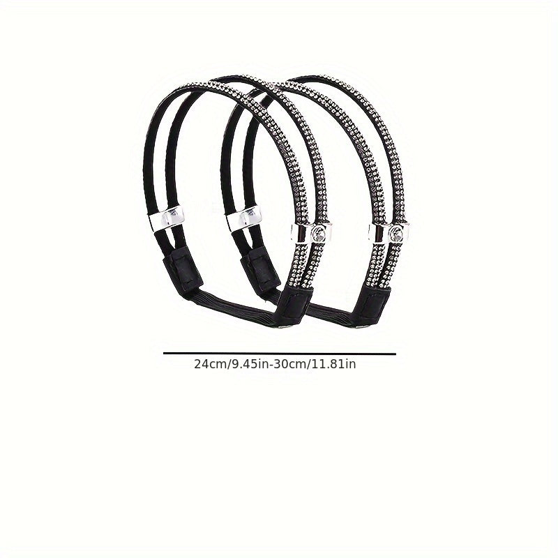 Baroque Style Rhinestone Elastic Heel Straps, Anti-Slip Fixed Shoelaces for High Heels, No-Install Easy Wear, Multi-Color Options