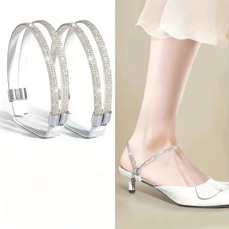 High Heel Shoes Shoelace Anti-Drop Artifact Installation-Free Strap Fixed Shoes Anti-Heel Drop Rhinestone Strip Single Shoe Strap