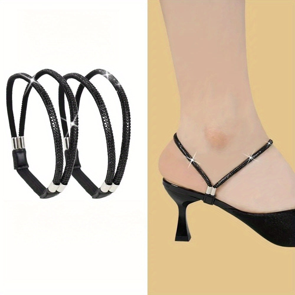 High Heel Shoes Shoelace Anti-Drop Artifact Installation-Free Strap Fixed Shoes Anti-Heel Drop Rhinestone Strip Single Shoe Strap