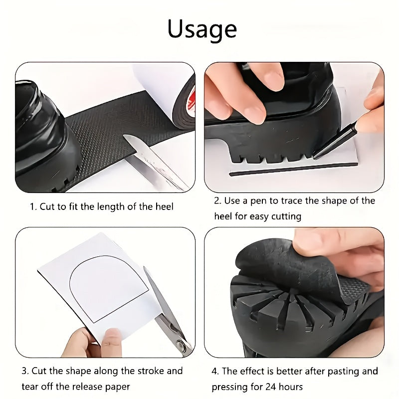 Anti-Slip Shoe Tape Durable Anti-Slip Shoe Sole Repair Tape - 1 Roll, EVA Material, Noise-Reducing, Ideal for High Heels & Sports Shoes, Odorless