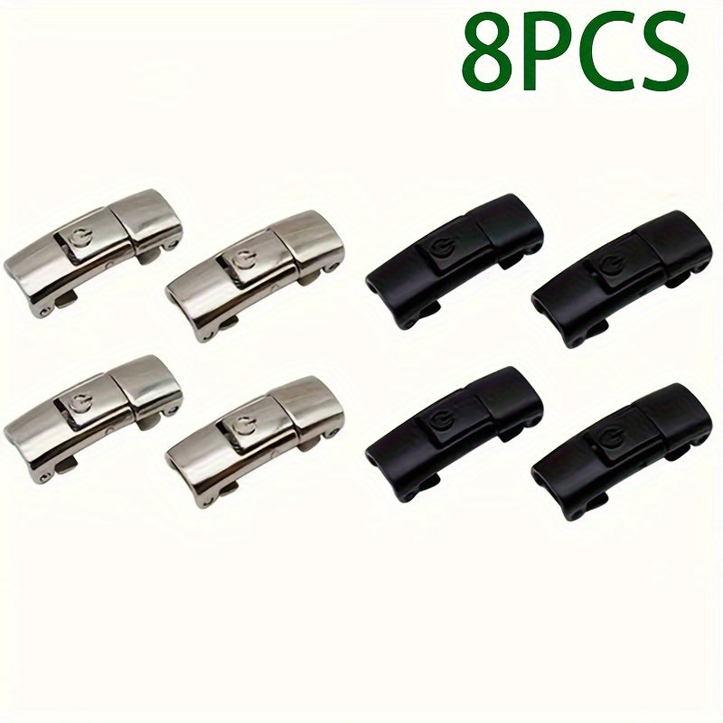 8pcs Stylish Metal Quick-Release No-Tie Shoelace Buckles - Easy Press-On Buckle Locks with Adjustable Fit for Comfortable Wear - Hassle-Free Shoelace Clips for Women and Men, Fashionable Shoelace Accessories|Adjustable Fit Buckles|Durable Metal Buckles