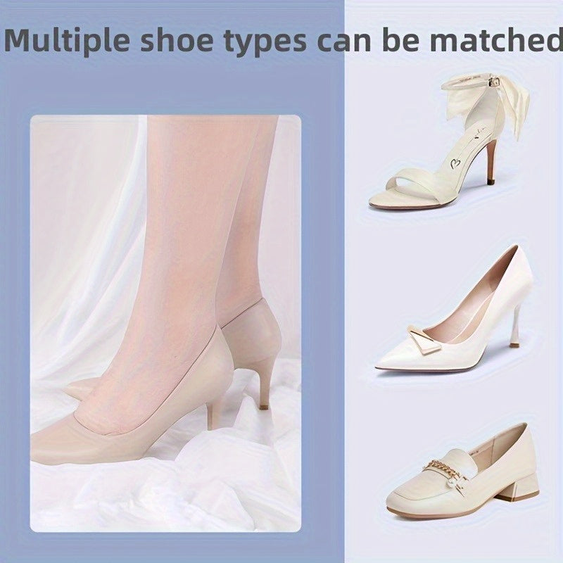 10pcs Transparent Silicone Shoe Straps for High Heels - Anti-Slip Elastic Heel Grips for Women'S Pumps, Sandals & Party Shoes, Comfortable No-Slip Accessories, Secure Fit for Stability & Comfort, Invisible Gel Straps, Shoe Accessories