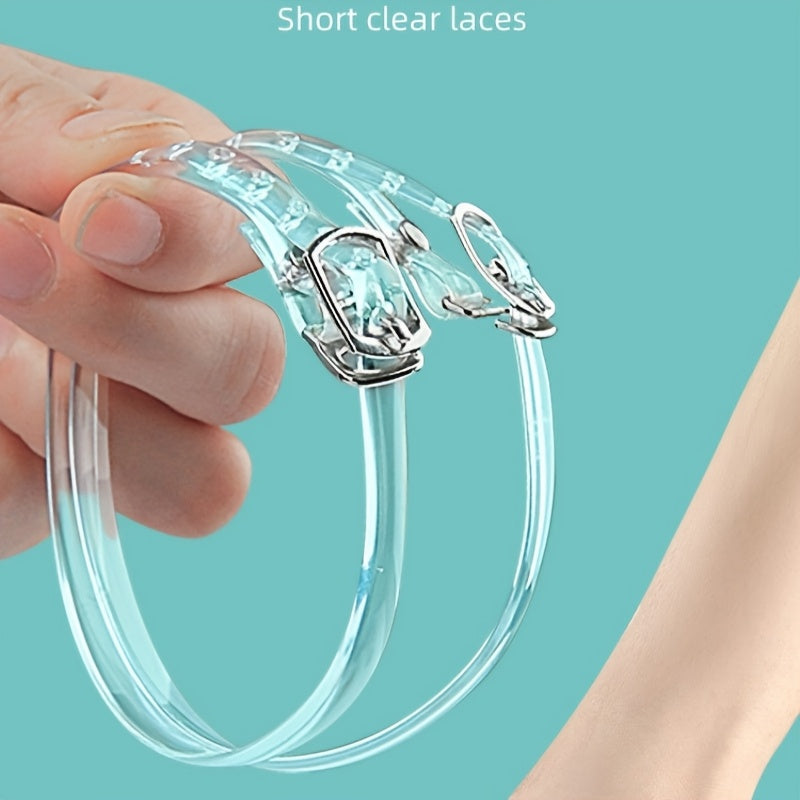2pcs Clear Silicone Ankle Straps for High Heels - Soft, Versatile, and Multifunctional, Prevent Shoes from Slipping, Tie Shoelaces, Wrap Around Ankle, Hand Washable, No Battery Needed, Casual Style, Ankle Support|Transparent Strap|Silicone Material
