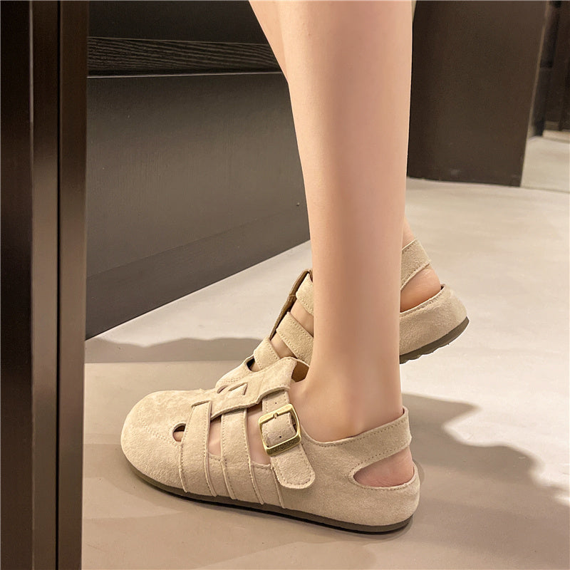 Women's Beige Retro Platform Sandals - Open Toe Backless sandals with Cushioned Insole - PU Synthetic Leather & Rubber Sole - for Casual, Formal, Beach Outfits - Everyday Summer Shoes, Outdoor Walking, Vintage Charm, Comfortable Fit, Fashion Lovers