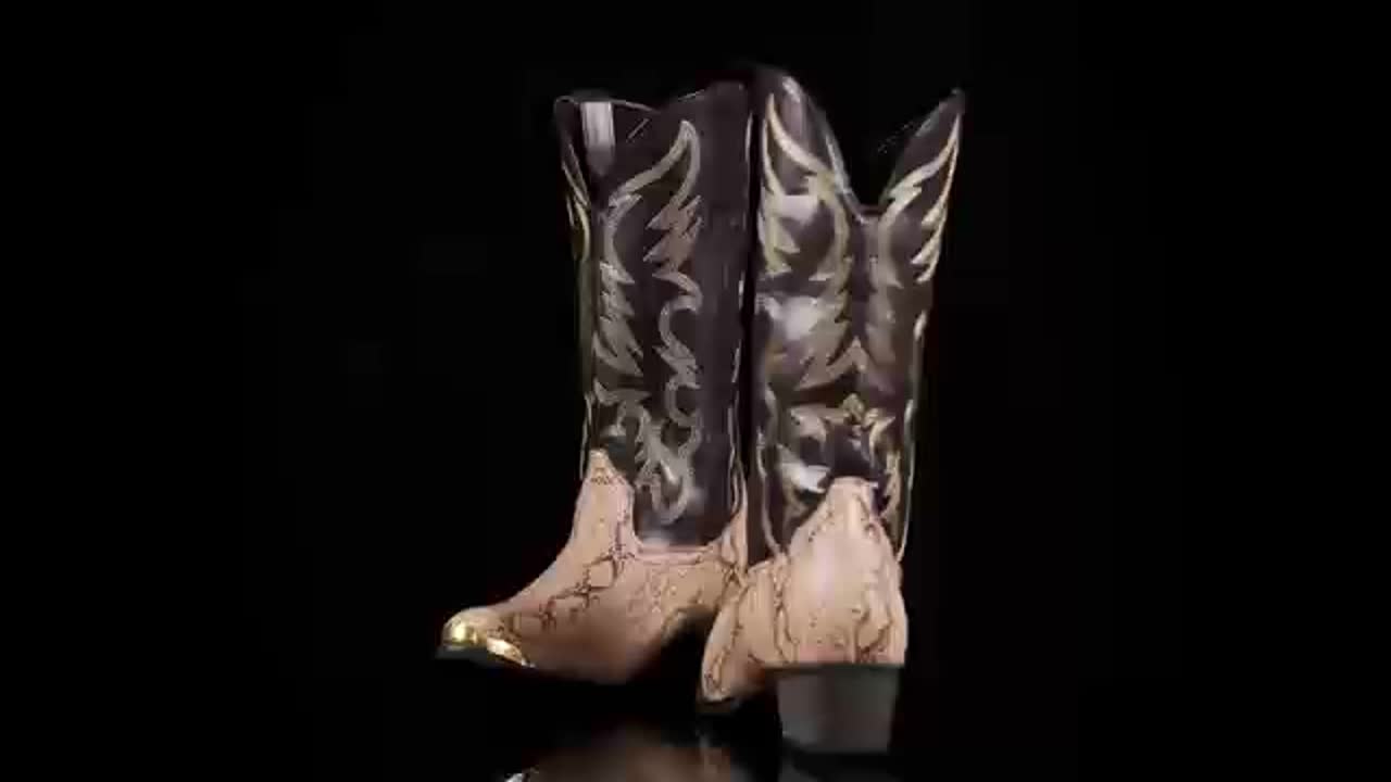 Men's Slip-On Western Cowboy boots - Dark Metallic, Upper & Non-Slip Rubber Sole - Renaissance, Halloween, Themed Events - Lightweight & Durable Boot for Costume Parties & Casual Attire, Event Footwear, Embellished Boot Design