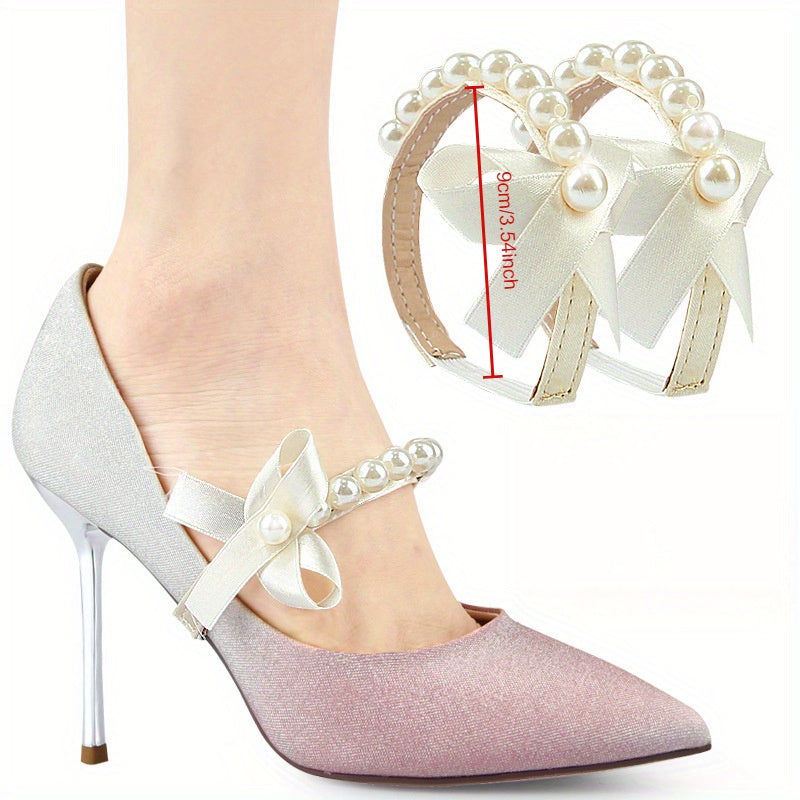 In Summer, The Women'S Hollow Thin Heel Shoes Are Imitated Pearl Tie Shoes with No Installation And Fixed Anti-Fall Single Shoe Straps That Do Not Tire The Feet