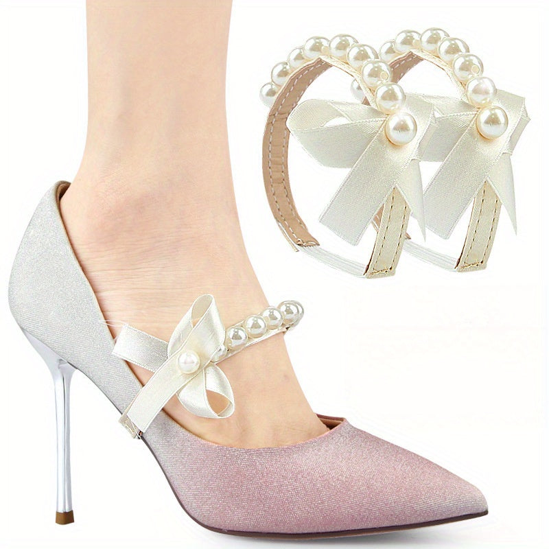 In Summer, The Women'S Hollow Thin Heel Shoes Are Imitated Pearl Tie Shoes with No Installation And Fixed Anti-Fall Single Shoe Straps That Do Not Tire The Feet