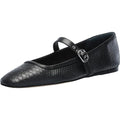 Dolce Vita Rodni Onyx Snake Embossed Mary Jane Squared Toe Fashion Ballet Flats