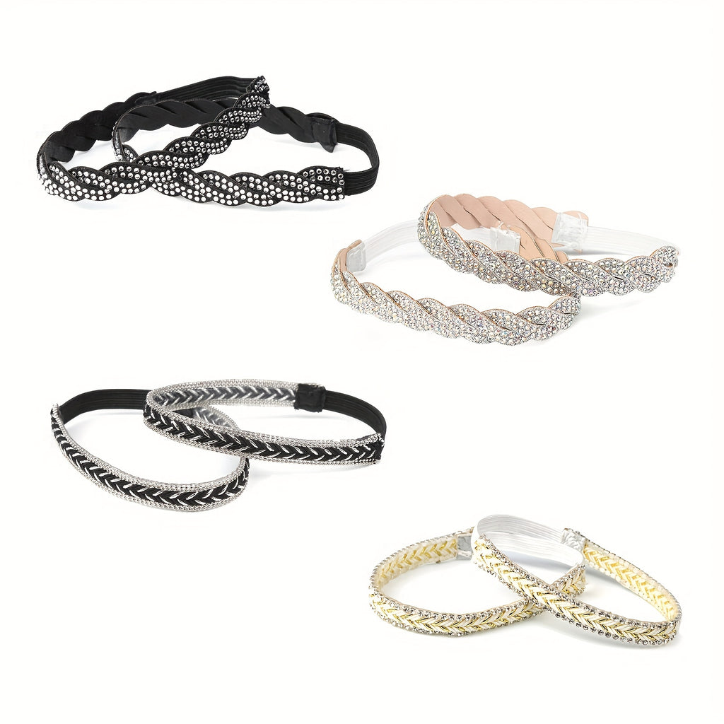 2Pcs Rhinestone Elastic Band Shoe Strap Crystal Shoelace For High Heel Strap Women Shoes Sneakers Strings Anti-Loose Straps