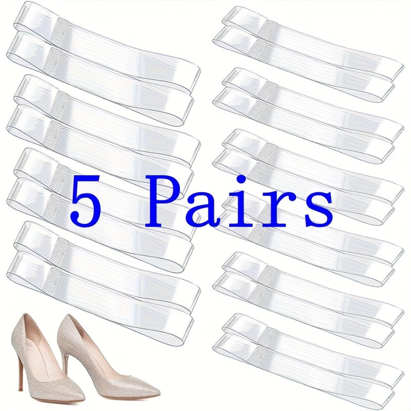 Clear Shoe Laces Invisible 1\u002F5\u002F10 Pairs Clear Silicone No-Slip Shoe Laces | Women's Shoe Accessories for Holding Loose Shoes Dancing High Heels Mule