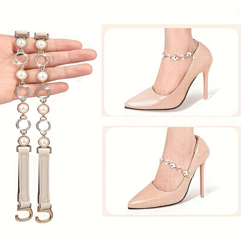 2 Pair Adjustable Shoelaces for High Heels Shoe Belts High Heels Straps Band Detachable Shoe Ankle Straps Shoelaces, Without Battery