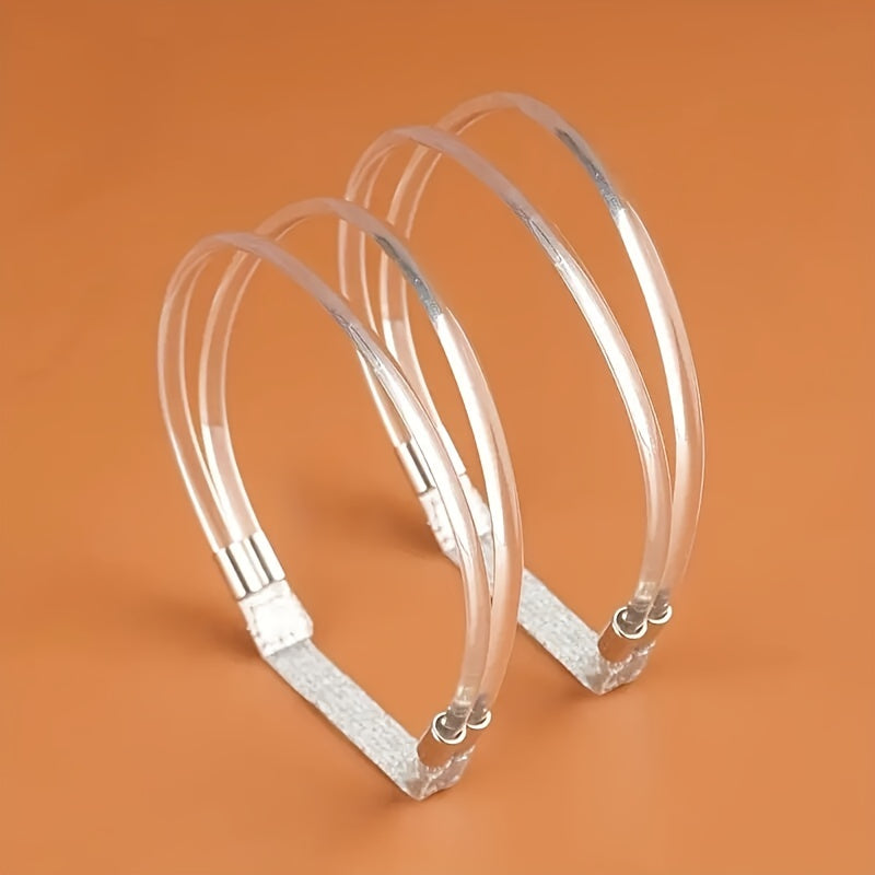 1 Pair of Women's Detachable Clear Plastic High Heel Shoe Straps - Comfortable, Adjustable Ankle Support for Stylish Sandals & Heels, High Heel Sandals