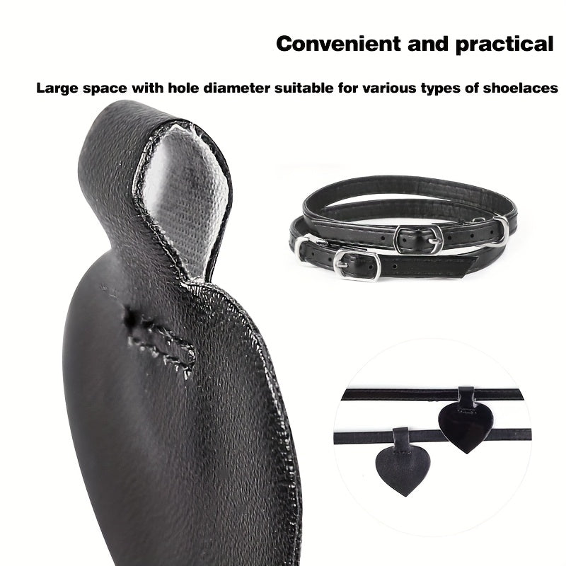 A Pair of Matte Black Anti-Slip Single Shoes with Adjustable Straps, No-Sew Wraparound for Closed-Toe Footwear, Including 2 Straps and 2 Pads for Comfortable Wear.