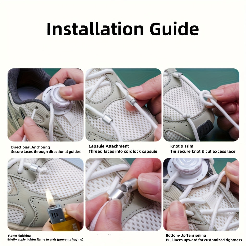 (6 accessories\u002F1 pair) Non lace shoe lock, swivel buckle for sports and outdoor shoes, quick adjustable for men and women