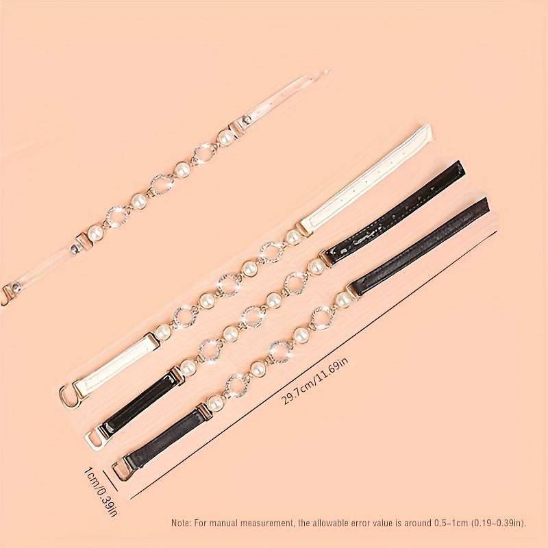 2 Pair Adjustable Shoelaces for High Heels Shoe Belts High Heels Straps Band Detachable Shoe Ankle Straps Shoelaces, Without Battery