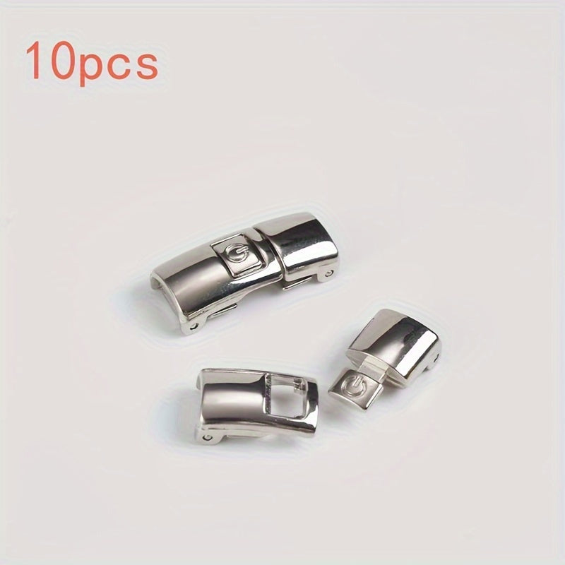 Stylish Metal Buckles 10pcs Stylish Metal Quick-Release No-Tie Shoelace Buckles | Easy Press-On Buckle Locks with Adjustable Fit for Comfortable Wear - Hassle-Free Shoelace Clips for Women and Men