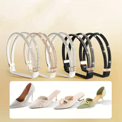 1 Pair Anti-Slip Shoe Strap with Free Installation, Rhinestone Heel Protector for High Heels and Single Shoes