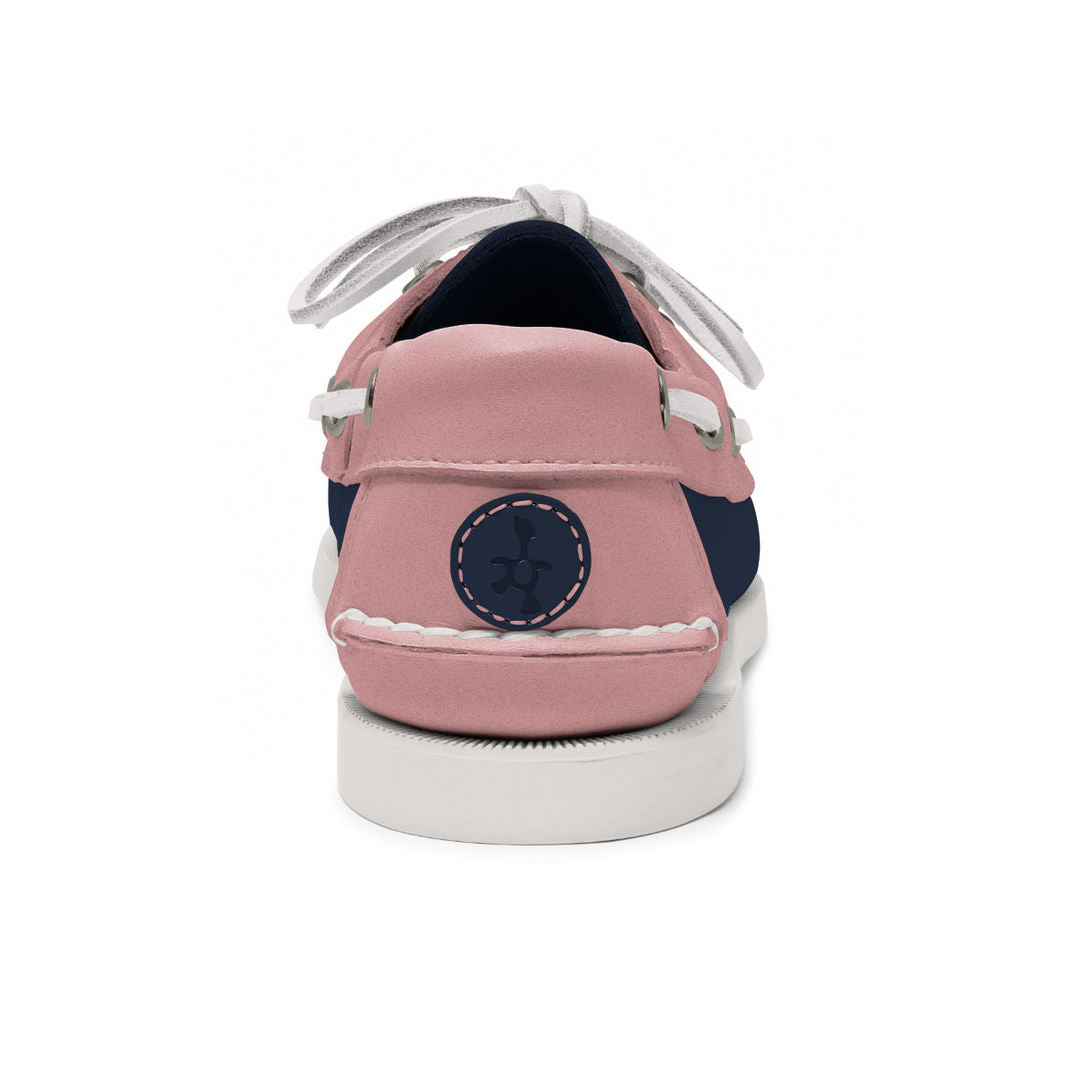 Women's Navy Rose leather Boat Shoe