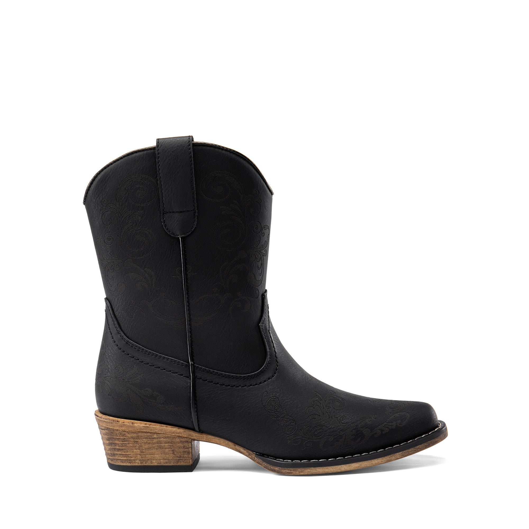 Women'S Cowboy Cowgirl Western Ankle Boots Low Chunky Heels Square Toe Fall Short Booties Shoes Pointed toe Cowgirl Boots Women, Western Embroidered Low High Wide Calf Chunky Pull on Boot for Girls with Inside Zipper