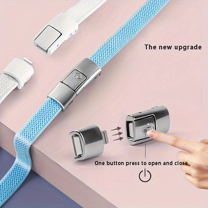 8pcs Stylish Metal Quick-Release No-Tie Shoelace Buckles - Easy Press-On Buckle Locks with Adjustable Fit for Comfortable Wear - Hassle-Free Shoelace Clips for Women and Men, Fashionable Shoelace Accessories|Adjustable Fit Buckles|Durable Metal Buckles