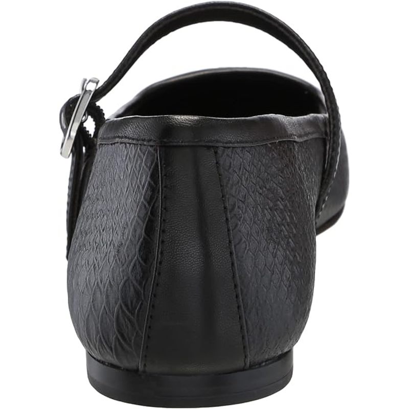 Dolce Vita Rodni Onyx Snake Embossed Mary Jane Squared Toe Fashion Ballet Flats