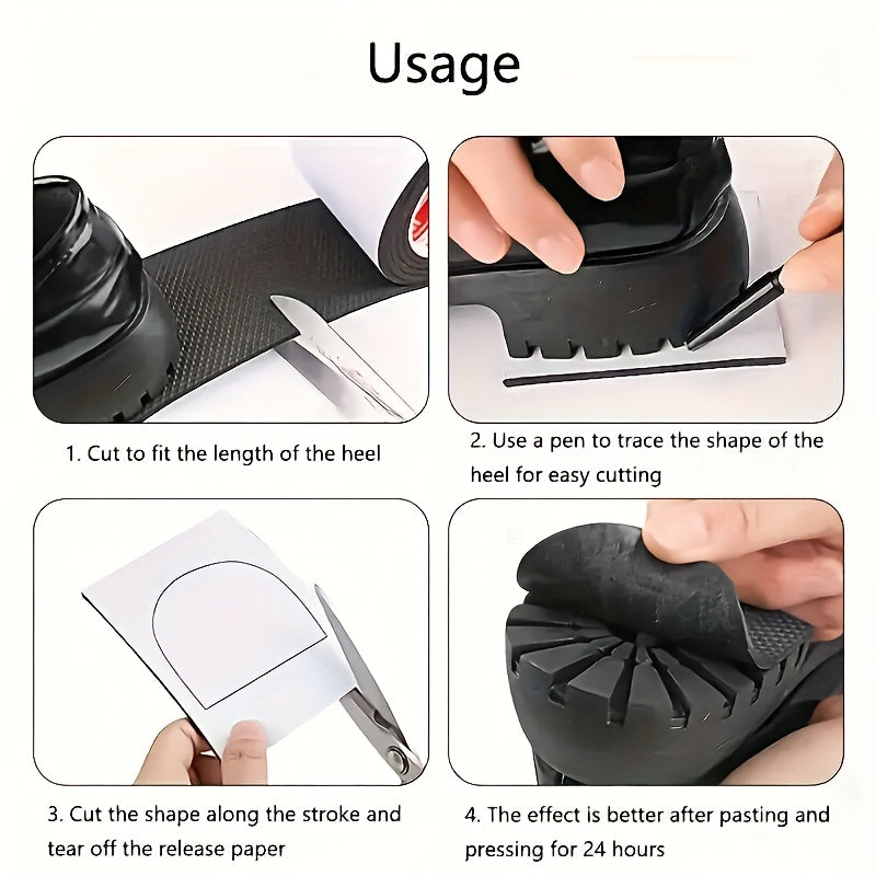 Self-Adhesive Shoe Sole Repair Tape - Anti-Slip, Noise, Durable Protector for High Heels & Sports Shoes, Textured Grip Patch with Easy Application, Shoe Accessories