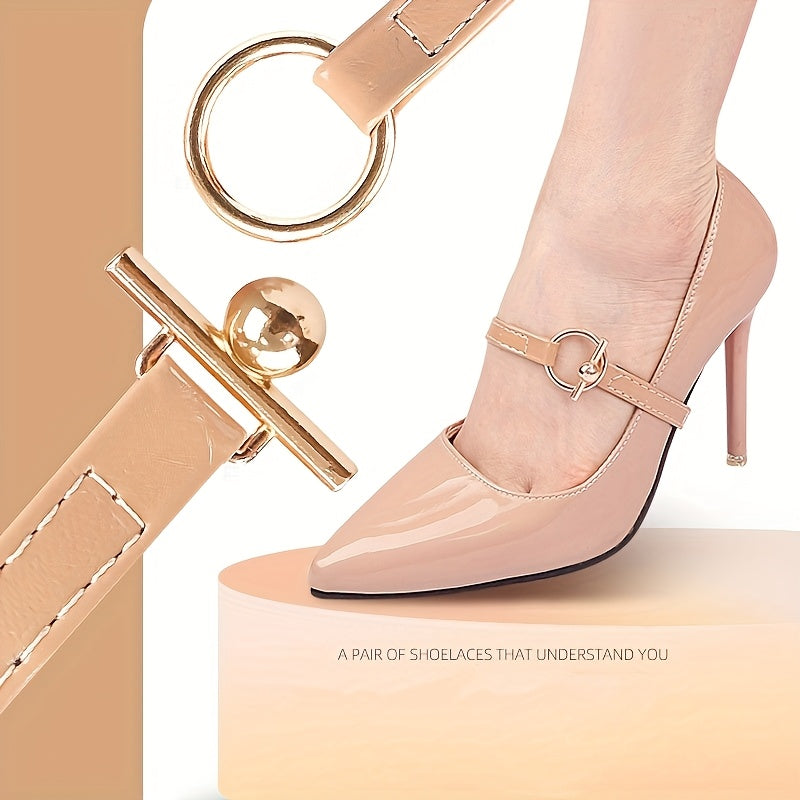 4pcs High heels, anti drop, heel tie, shoelaces, sandals, single shoe, non heel, no installation, elastic, elastic, fixed, snug fit, ankle strap