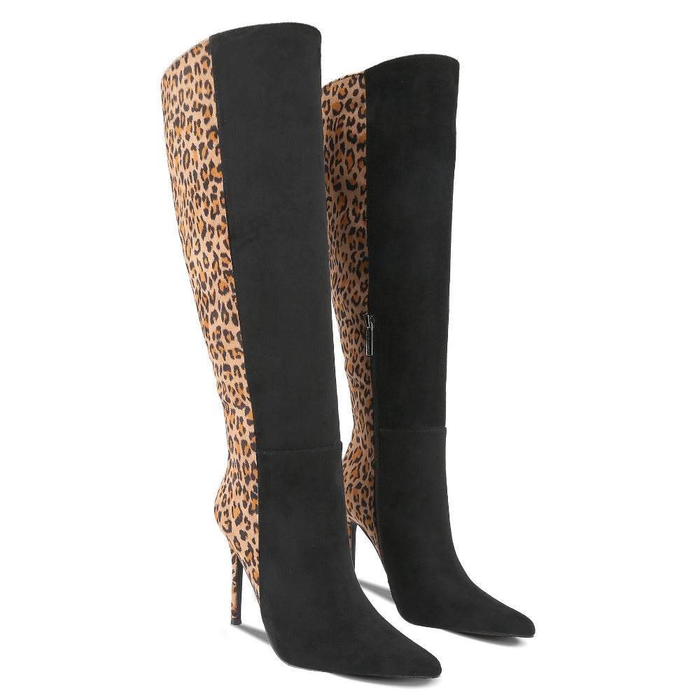 Women's Trendy Knee High Stiletto Boots with Side Zipper - 2025 Pointed Toe Party Heels for Nightclub & Dinner Outfits