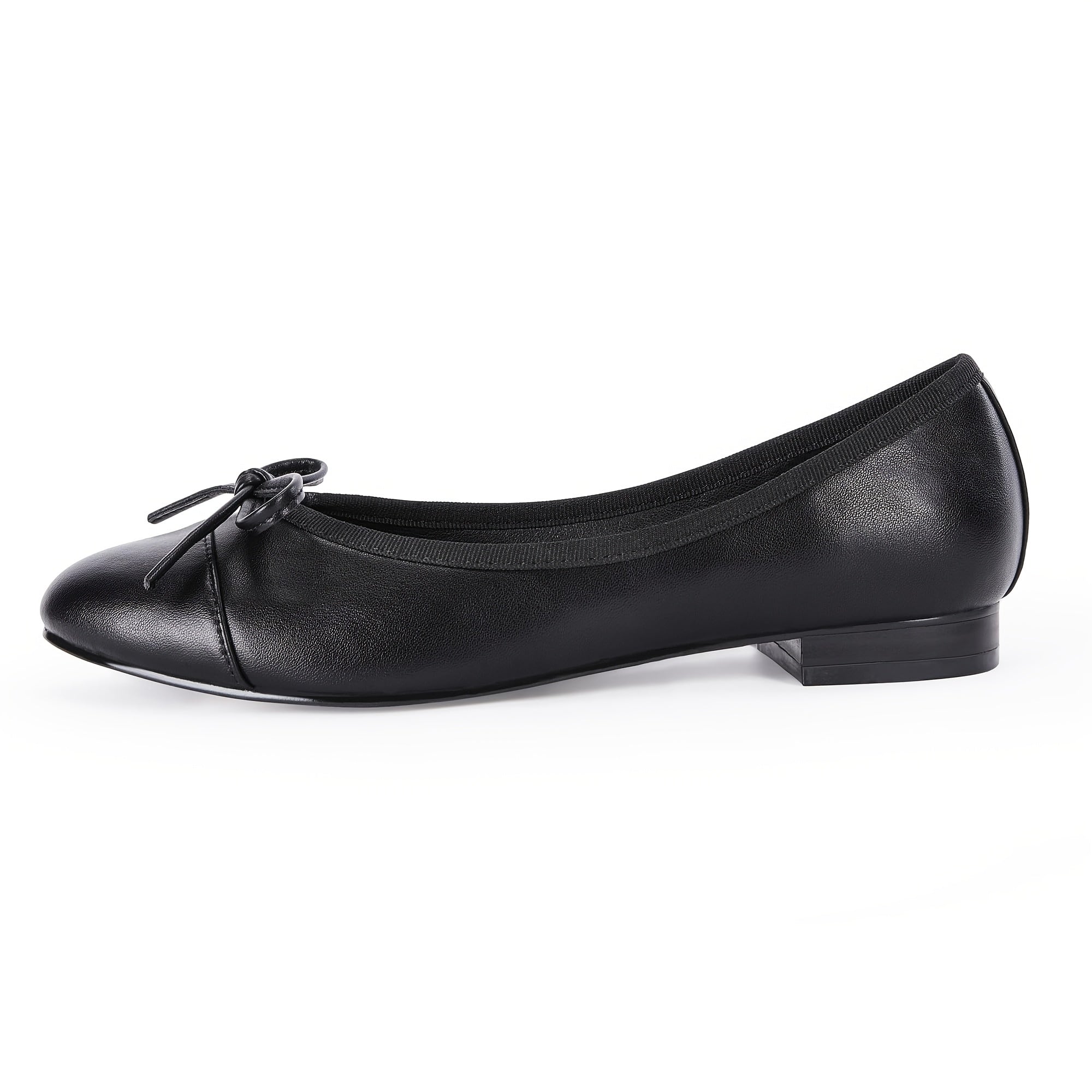 Womens Fashion Cap Toe Ballet Flats Bow Pointed Toe Slip On Office Work Comfort Dress Party Flat Shoes