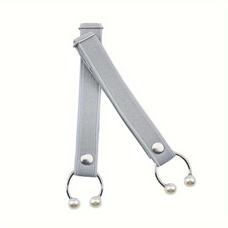 2pcs Adjustable High Heel Shoe Straps with Pearl & Rhinestone Accents - Elastic Ankle Tie Bands in Red, Black, and Pink for Secure, Stylish Fit, Shoe Accessories