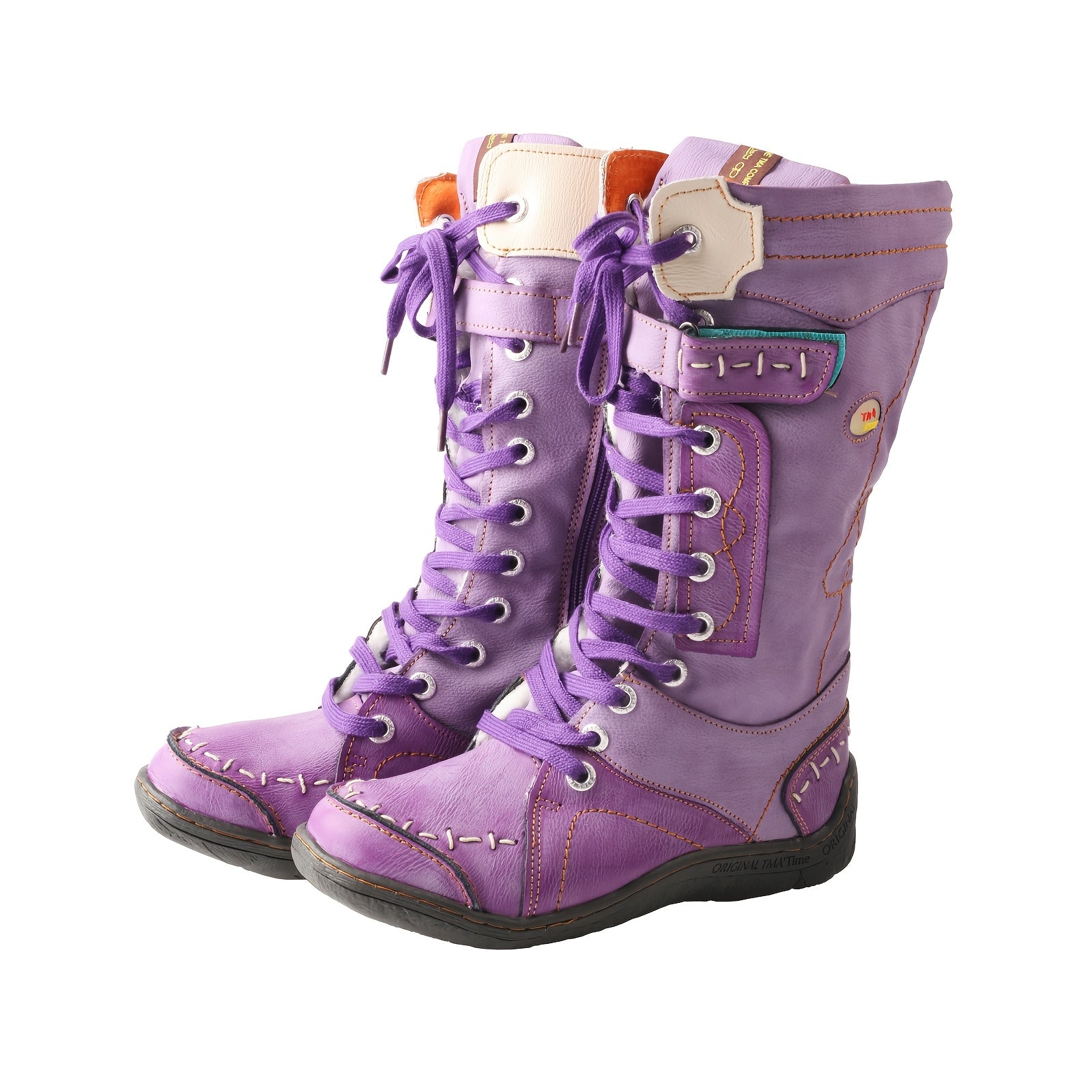 TMA EYES New Women'S Fashionable Side Zip Booties With Laces - Unique And Stylish