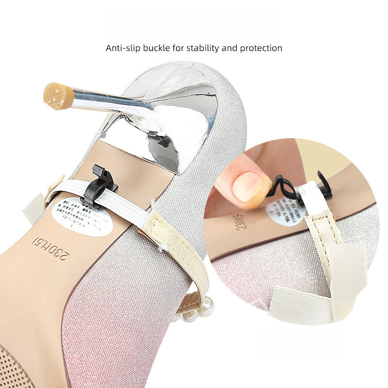 In Summer, The Women'S Hollow Thin Heel Shoes Are Imitated Pearl Tie Shoes with No Installation And Fixed Anti-Fall Single Shoe Straps That Do Not Tire The Feet