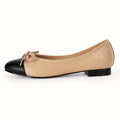 Womens Fashion Cap Toe Ballet Flats Bow Pointed Toe Slip On Office Work Comfort Dress Party Flat Shoes