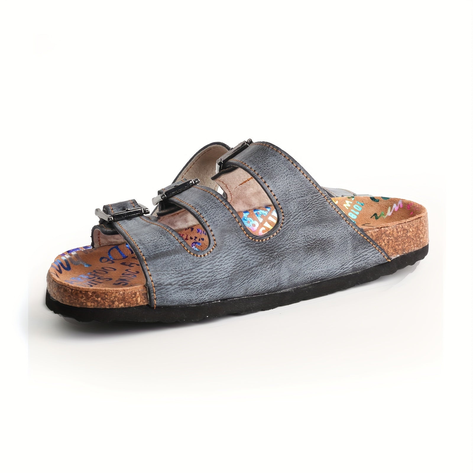 TMA EYES Latest Fashion Versatile High Grade Buckle Flat Bottom Slippers Forest Series Thick Sole Soft Sole Sandals Retro Beach Casual Open Toe Outdoor Shoes