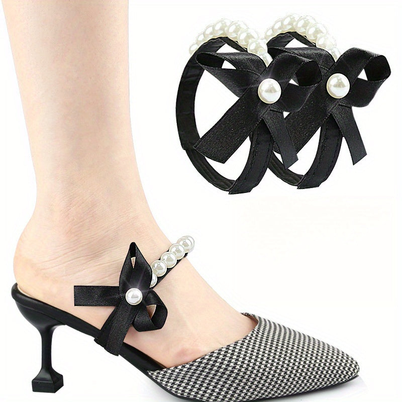 In Summer, The Women'S Hollow Thin Heel Shoes Are Imitated Pearl Tie Shoes with No Installation And Fixed Anti-Fall Single Shoe Straps That Do Not Tire The Feet