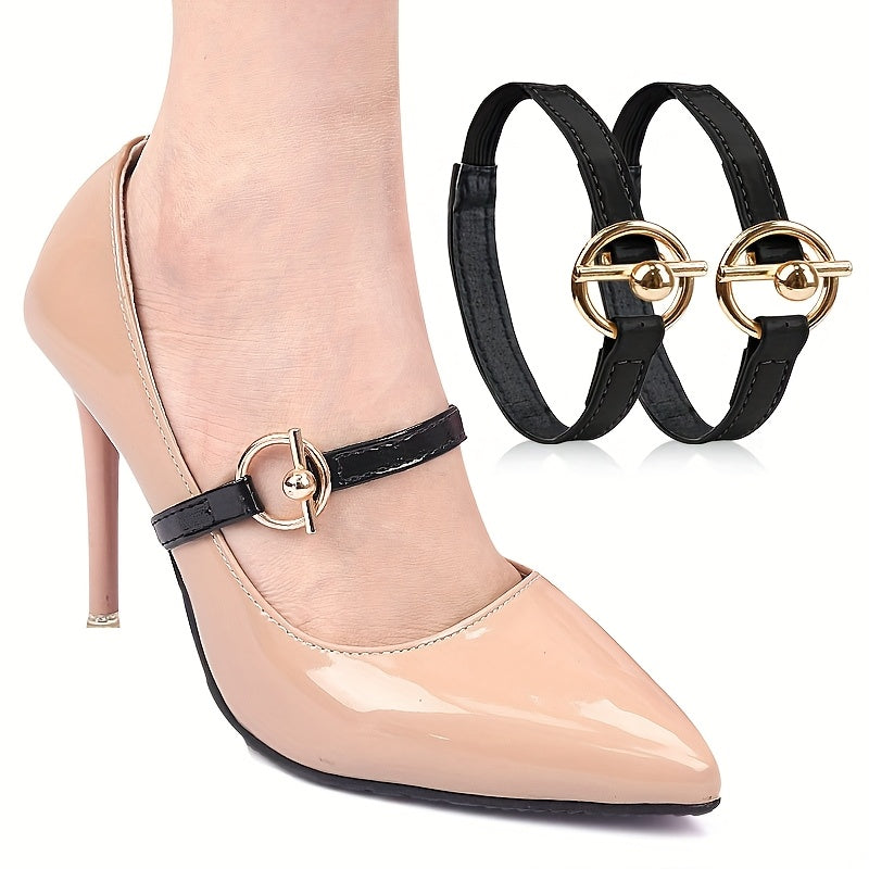 4pcs High heels, anti drop, heel tie, shoelaces, sandals, single shoe, non heel, no installation, elastic, elastic, fixed, snug fit, ankle strap